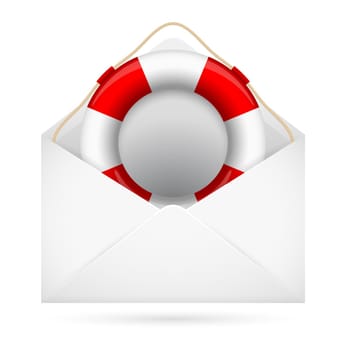 Help mail. Illustration for design on white background