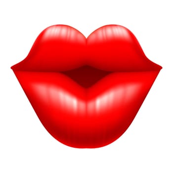 Charming kiss. Illustration for design on white background