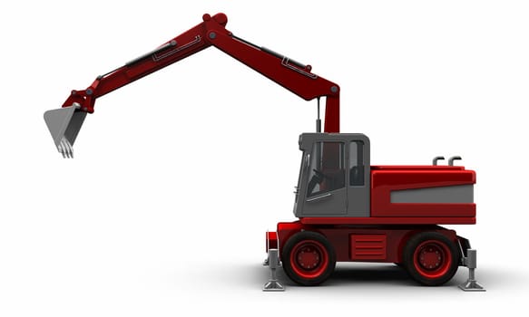 The Red Shovel Excavator 08