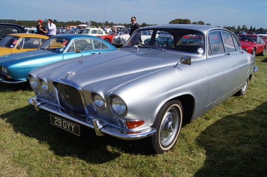 Jaguar 420 classic car at the Goodwood Revival festival on 15th September 2012