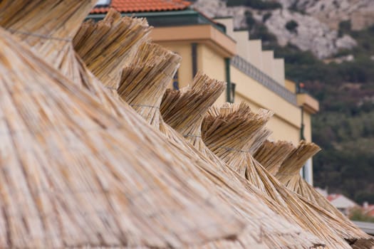 Beach umbrella on the beach