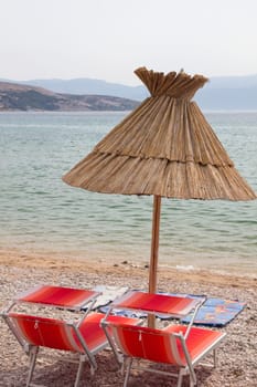 Beach umbrella on the beach