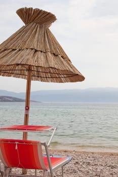 Beach umbrella on the beach