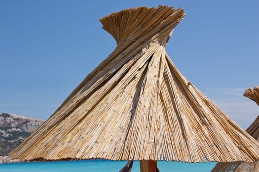 Beach umbrella on the beach