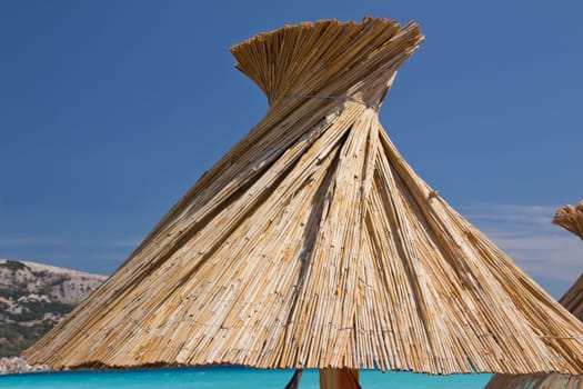 Beach umbrella on the beach