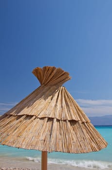 Beach umbrella on the beach