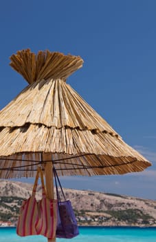 Beach umbrella on the beach