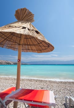 Beach umbrella on the beach