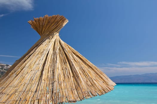 Beach umbrella on the beach