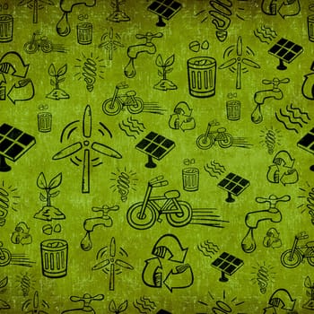 Vintage alternative energy seamless pattern.