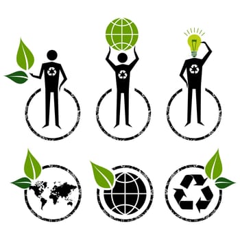 Go Green people symbol ideas. Vector file layered for easy manipulation and custom coloring.