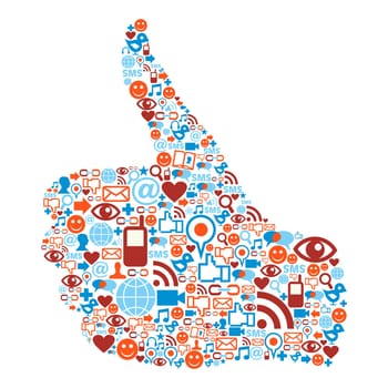 I like Social media icons hand isolated over white background. Vector file layered for easy manipulation and custom coloring.