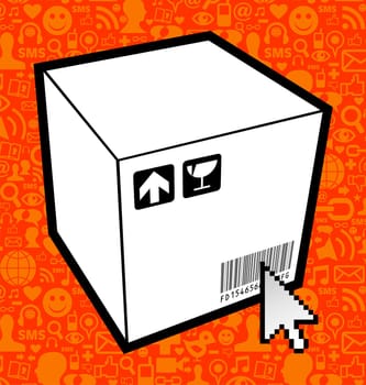Shipping everywhere concept using social networks. Vector file layered for easy manipulation and custom coloring.
