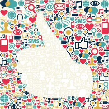 I like Social media hand over networks icon texture background. Vector file layered for easy manipulation and custom coloring.
