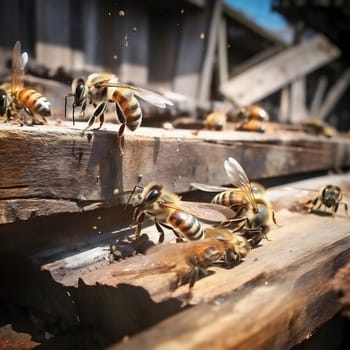 Pollen swarm apiary beekeeping hive apiculture nature honey agriculture bees colony insects beehive animal yellow