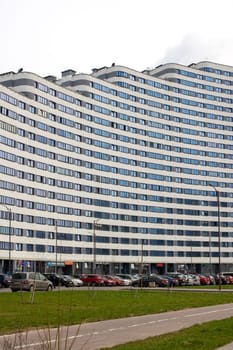 Belarus, Minsk - 20 october, 2022: Wave house in Minsk world in sunlight