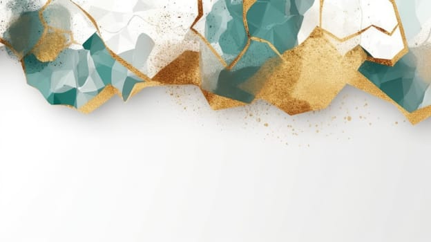 Abstract watercolor artwork mixed with buzzy geometric shapes for background of social media banner generative AI image