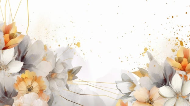 Watercolor abstract design for background of wedding or buzzy social media banner on white background generative AI