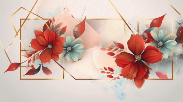 Watercolor abstract design for background of wedding or buzzy social media banner generative AI