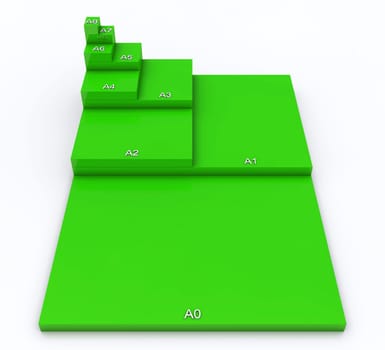 3D DIN Format Concept A0 to A8 - Green 02