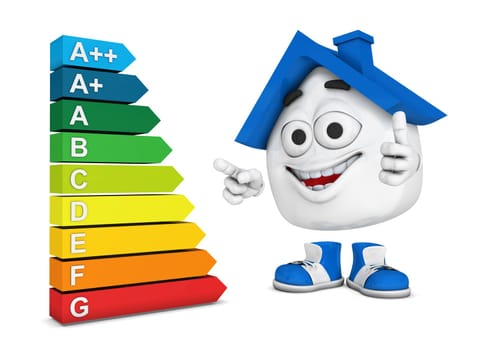 Small 3D House Blue - Super Energy Efficiency
