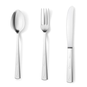 Cutlery fork spoon knife. Illustrations on white background for design