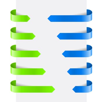 Green and Blue Web Arrows. Illustration on white background