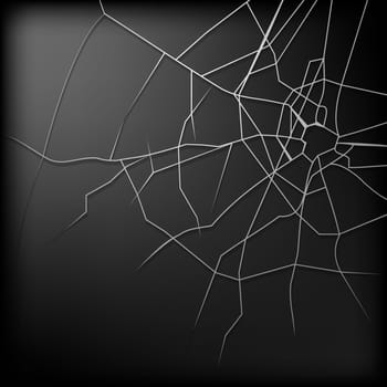 Broken glass is an abstract illustration of a design on a black background