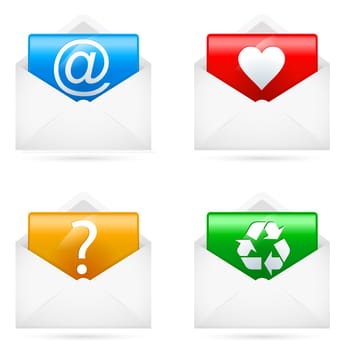 Set of E-mail icons. Illustration on white background
