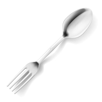 Spoon and fork hybrid.  Illustrations on white background for design