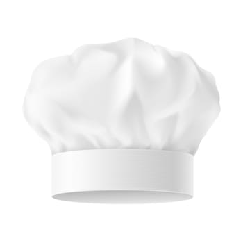 White Chef Hat. First variant. Illustration on white background.
