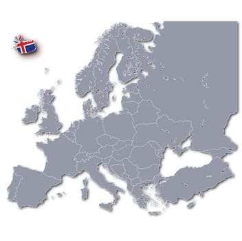 Map of Europe Iceland