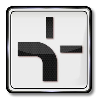 Traffic sign turning right of way