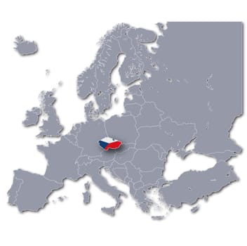 Map of Europe Czech Republic