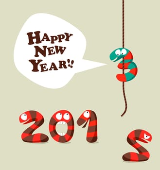 New 2013 year greeting card background. Vector illustration layered for easy manipulation and custom coloring.