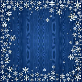 Blue Christmas snowflakes background. Vector illustration layered for easy manipulation and custom coloring.