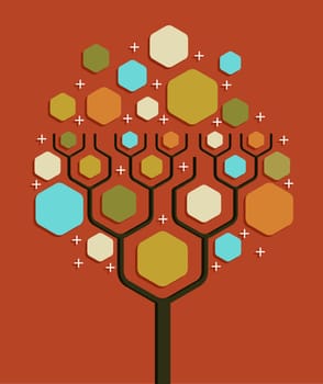 Social network tree business blank diagram layout. Vector illustration layered for easy manipulation and custom coloring.