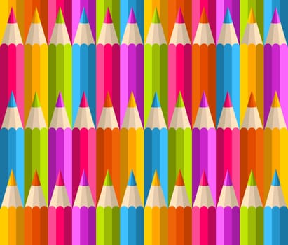 Back to school rainbow pencil seamless pattern. Vector illustration layered for easy manipulation and custom coloring.