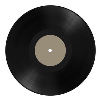old vinyl music record isolated on white background