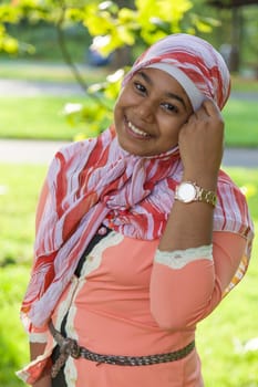 Outdoor Portrait of young indian teenage girl