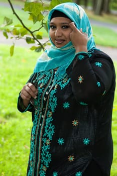 Outdoor portrait of a indian woman