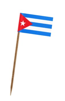 Tooth pick wit a small paper flag of Cuba