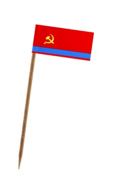 Tooth pick wit a small paper flag of Kazakstan