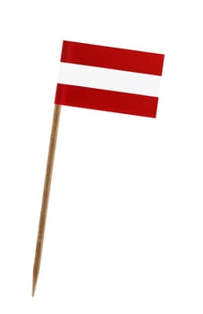 Tooth pick wit a small paper flag of Latvia