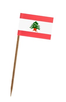 Tooth pick wit a small paper flag of Lebanon