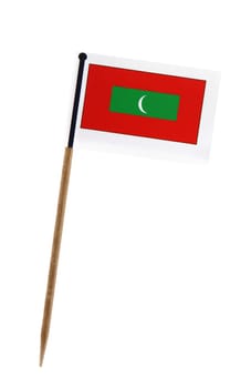 Tooth pick wit a small paper flag of Maldive Islands