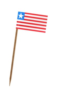 Tooth pick wit a small paper flag of Liberia