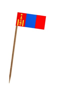 Tooth pick wit a small paper flag of Mongolia