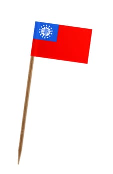 Tooth pick wit a small paper flag of Myanmar