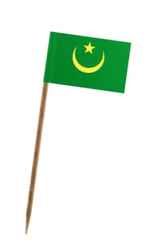 Tooth pick wit a small paper flag of Mauritania